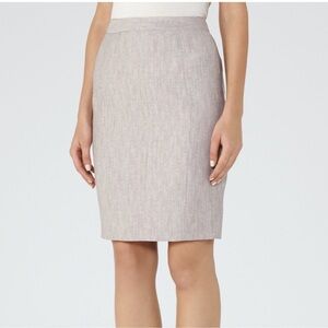 Reiss Women's Pink Grey Virginia Tailored Pencil Skirt